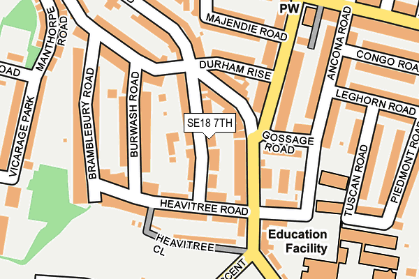 SE18 7TH map - OS OpenMap – Local (Ordnance Survey)