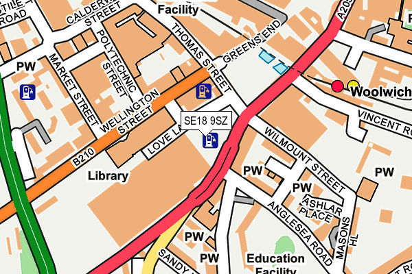 SE18 9SZ map - OS OpenMap – Local (Ordnance Survey)