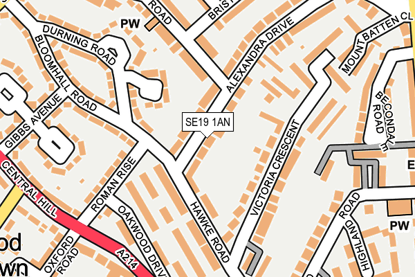 SE19 1AN map - OS OpenMap – Local (Ordnance Survey)