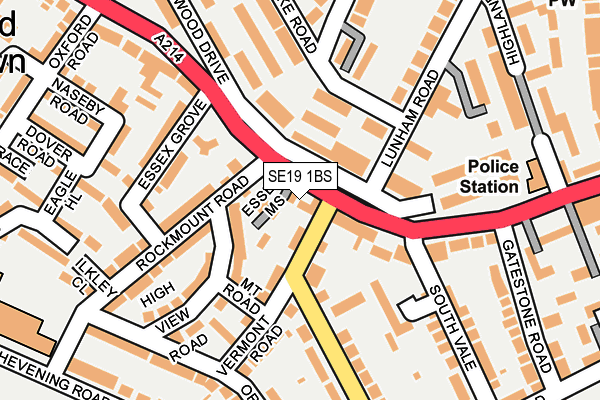 SE19 1BS map - OS OpenMap – Local (Ordnance Survey)