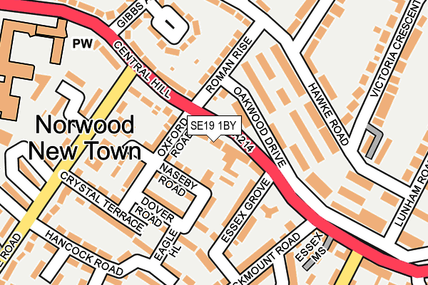 SE19 1BY map - OS OpenMap – Local (Ordnance Survey)