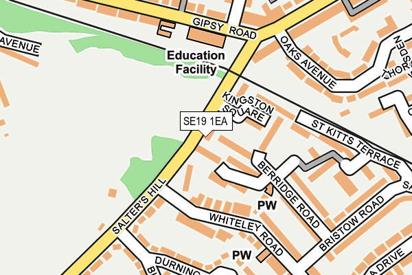 SE19 1EA map - OS OpenMap – Local (Ordnance Survey)