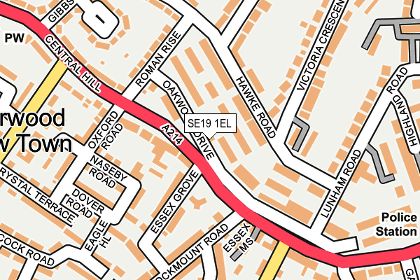 SE19 1EL map - OS OpenMap – Local (Ordnance Survey)