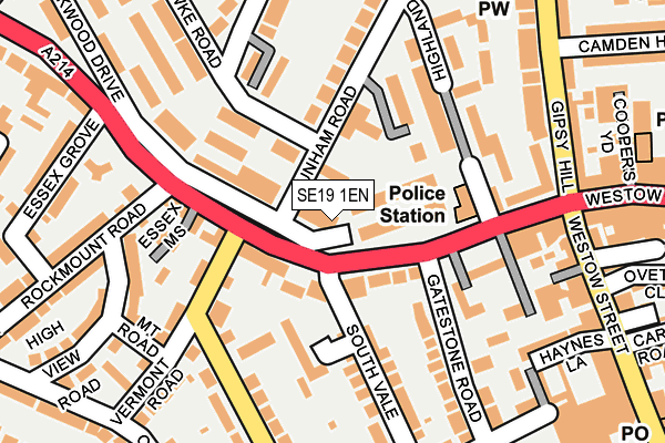 SE19 1EN map - OS OpenMap – Local (Ordnance Survey)
