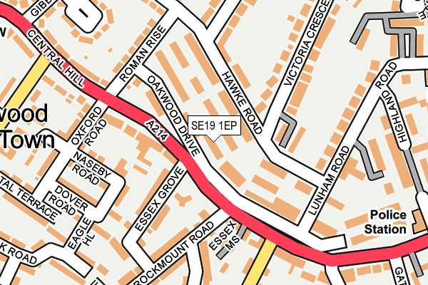 SE19 1EP map - OS OpenMap – Local (Ordnance Survey)