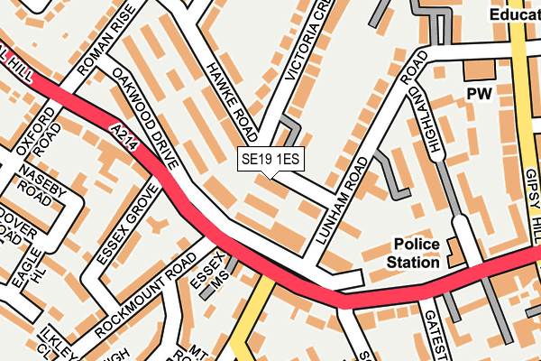 SE19 1ES map - OS OpenMap – Local (Ordnance Survey)