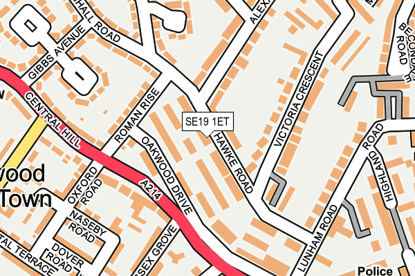 SE19 1ET map - OS OpenMap – Local (Ordnance Survey)