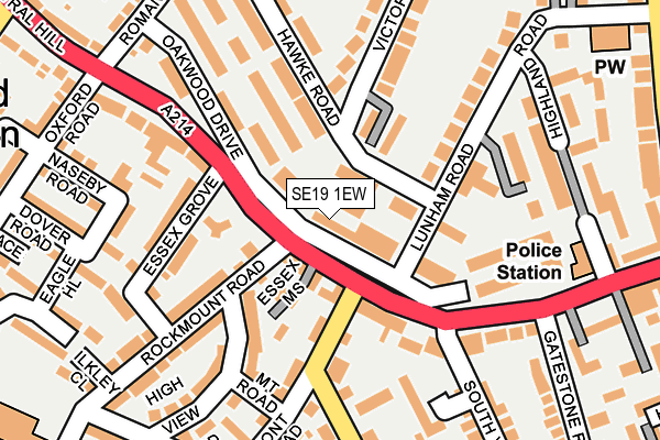 SE19 1EW map - OS OpenMap – Local (Ordnance Survey)