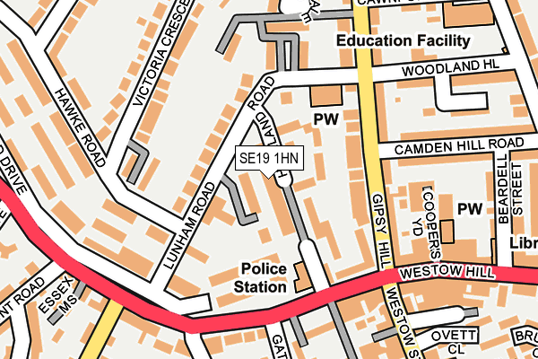 SE19 1HN map - OS OpenMap – Local (Ordnance Survey)