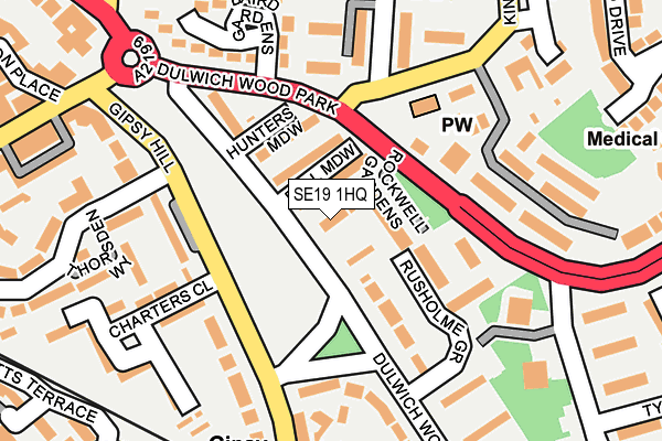 SE19 1HQ map - OS OpenMap – Local (Ordnance Survey)