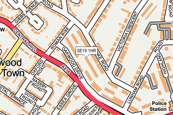 SE19 1HR map - OS OpenMap – Local (Ordnance Survey)