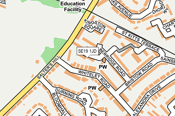 SE19 1JD map - OS OpenMap – Local (Ordnance Survey)