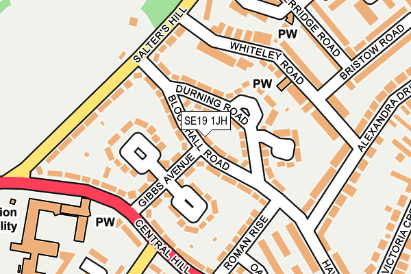 SE19 1JH map - OS OpenMap – Local (Ordnance Survey)