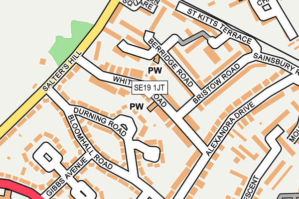 SE19 1JT map - OS OpenMap – Local (Ordnance Survey)
