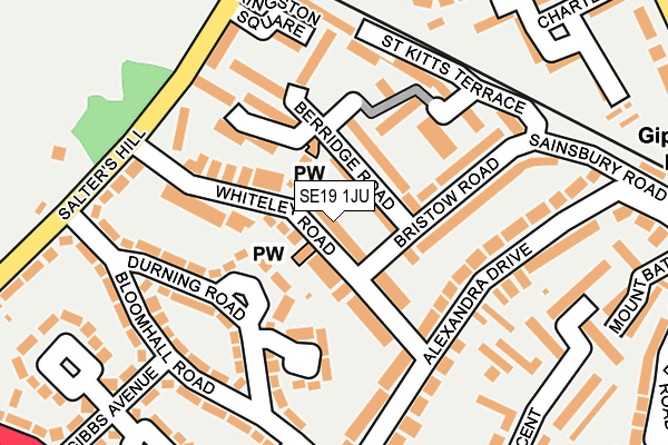 SE19 1JU map - OS OpenMap – Local (Ordnance Survey)