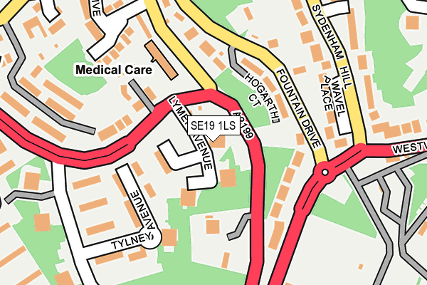 SE19 1LS map - OS OpenMap – Local (Ordnance Survey)