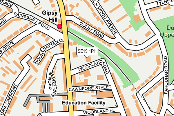 SE19 1PH map - OS OpenMap – Local (Ordnance Survey)