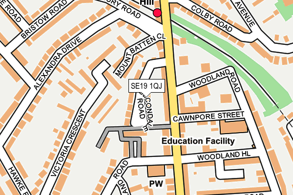 SE19 1QJ map - OS OpenMap – Local (Ordnance Survey)