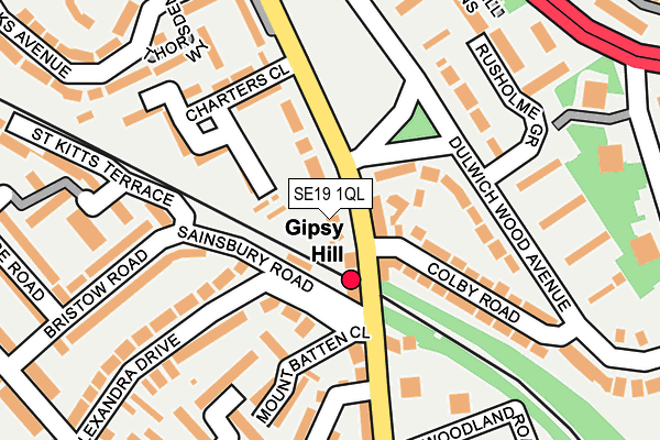 SE19 1QL map - OS OpenMap – Local (Ordnance Survey)