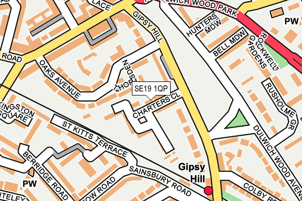 SE19 1QP map - OS OpenMap – Local (Ordnance Survey)