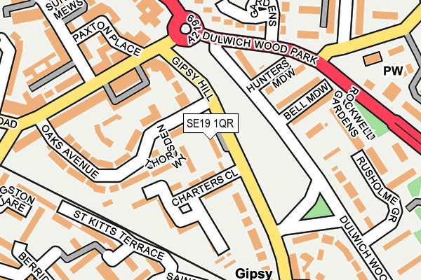 SE19 1QR map - OS OpenMap – Local (Ordnance Survey)