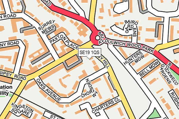 SE19 1QS map - OS OpenMap – Local (Ordnance Survey)