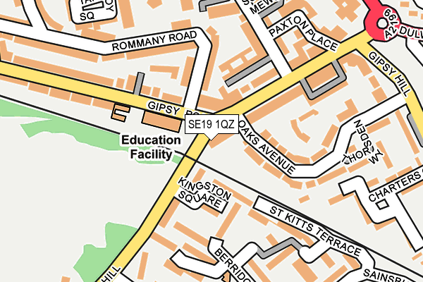 SE19 1QZ map - OS OpenMap – Local (Ordnance Survey)