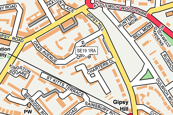 SE19 1RA map - OS OpenMap – Local (Ordnance Survey)