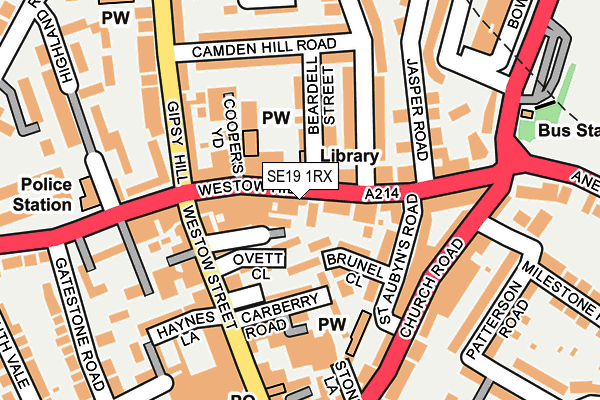 SE19 1RX map - OS OpenMap – Local (Ordnance Survey)