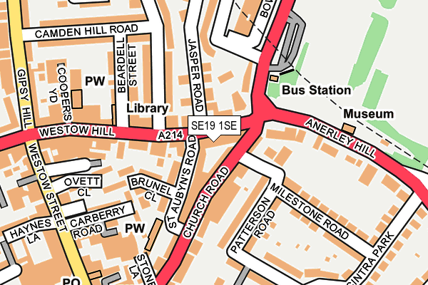 SE19 1SE map - OS OpenMap – Local (Ordnance Survey)