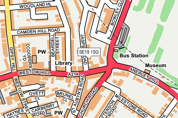 SE19 1SG map - OS OpenMap – Local (Ordnance Survey)