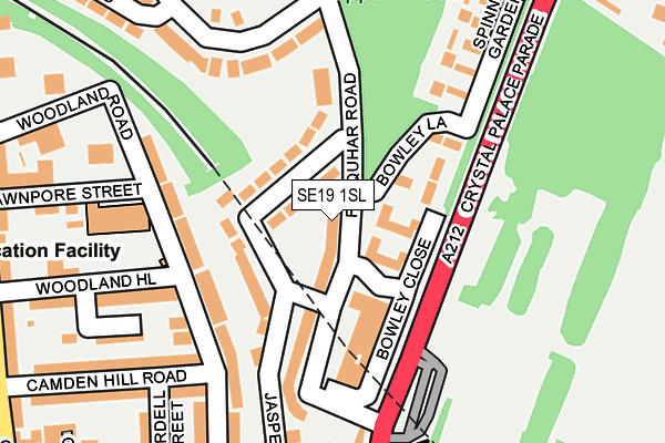 SE19 1SL map - OS OpenMap – Local (Ordnance Survey)
