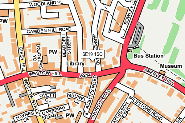 SE19 1SQ map - OS OpenMap – Local (Ordnance Survey)