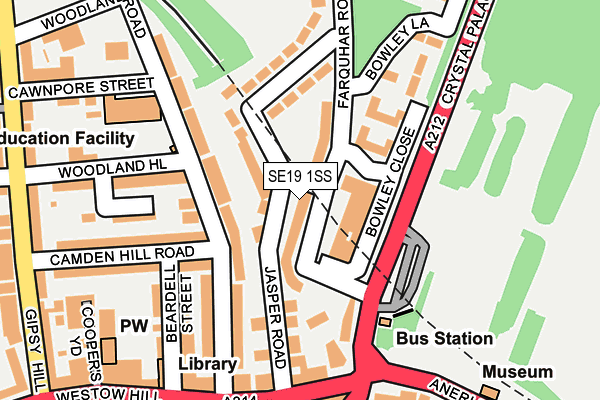 SE19 1SS map - OS OpenMap – Local (Ordnance Survey)
