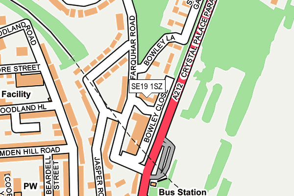 SE19 1SZ map - OS OpenMap – Local (Ordnance Survey)