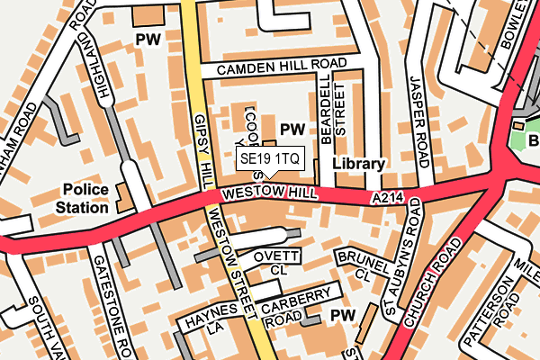 SE19 1TQ map - OS OpenMap – Local (Ordnance Survey)