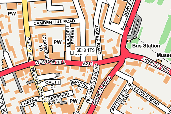 SE19 1TS map - OS OpenMap – Local (Ordnance Survey)