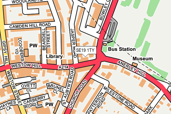 SE19 1TY map - OS OpenMap – Local (Ordnance Survey)
