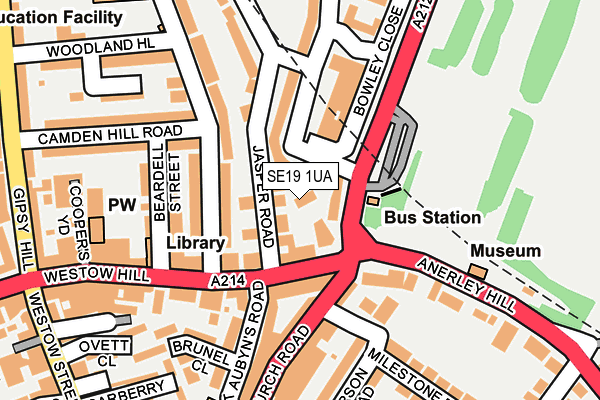 SE19 1UA map - OS OpenMap – Local (Ordnance Survey)