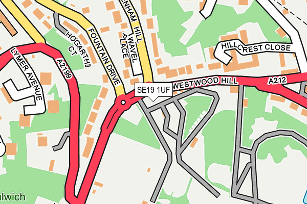 SE19 1UF map - OS OpenMap – Local (Ordnance Survey)