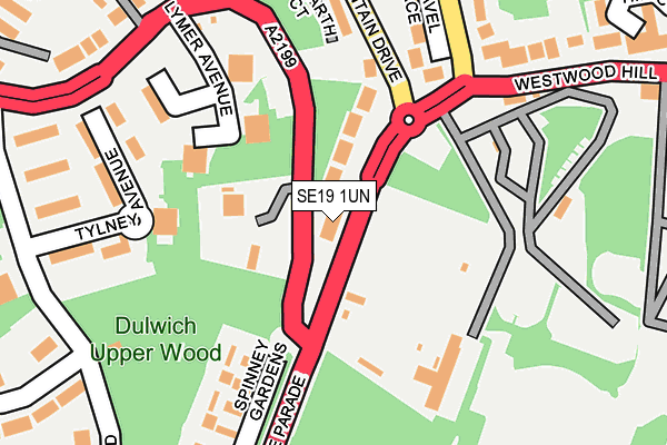 SE19 1UN map - OS OpenMap – Local (Ordnance Survey)