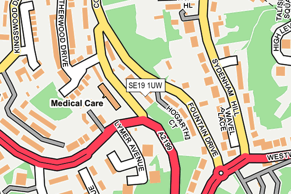 SE19 1UW map - OS OpenMap – Local (Ordnance Survey)