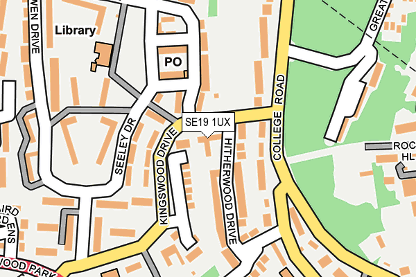 SE19 1UX map - OS OpenMap – Local (Ordnance Survey)