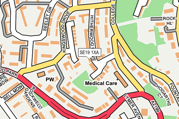 SE19 1XA map - OS OpenMap – Local (Ordnance Survey)