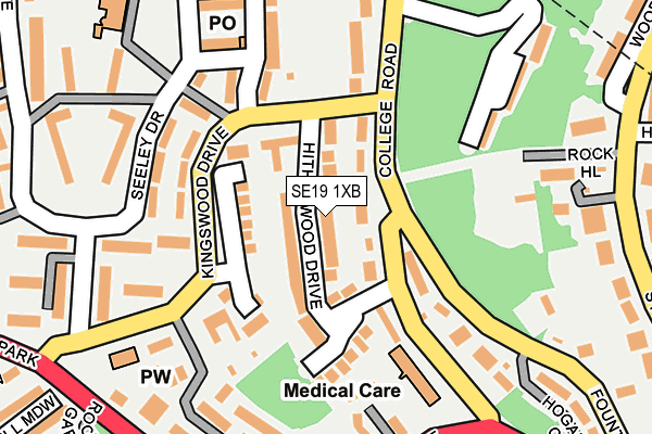 SE19 1XB map - OS OpenMap – Local (Ordnance Survey)