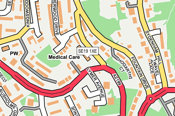 SE19 1XE map - OS OpenMap – Local (Ordnance Survey)