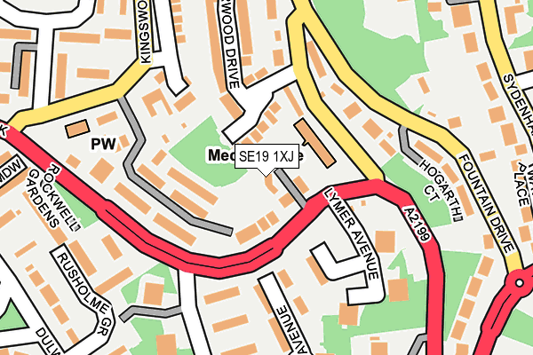 SE19 1XJ map - OS OpenMap – Local (Ordnance Survey)