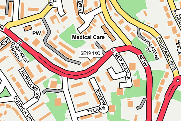 SE19 1XQ map - OS OpenMap – Local (Ordnance Survey)