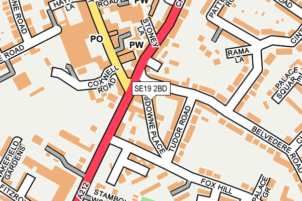 SE19 2BD map - OS OpenMap – Local (Ordnance Survey)