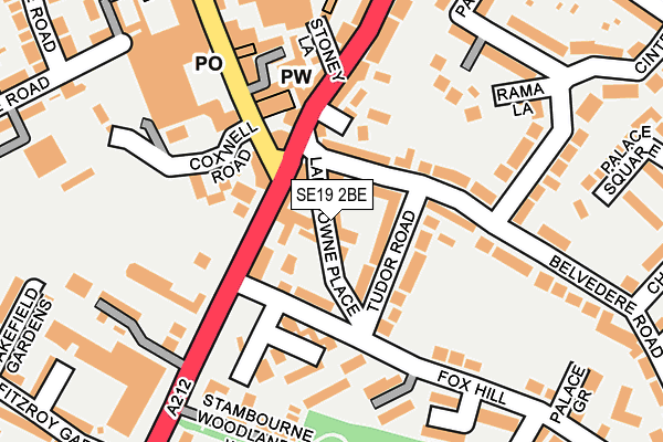 SE19 2BE map - OS OpenMap – Local (Ordnance Survey)